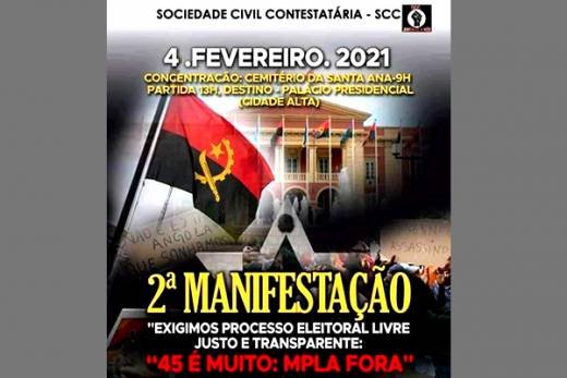 Jovens manifestam-se na quinta-feira para &quot;exigir alternância política&quot; para &quot;salvar Angola&quot;